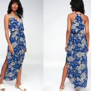 NWOT Blue floral midi dress
